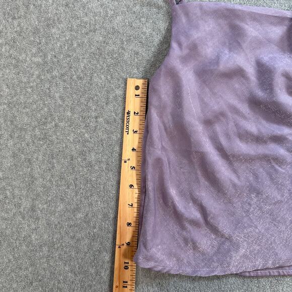 Nasty Gal Camisole Tank Top Cowl Neck Cropped Size 2 Purple Y2K Adjustable Strap - Picture 4 of 7